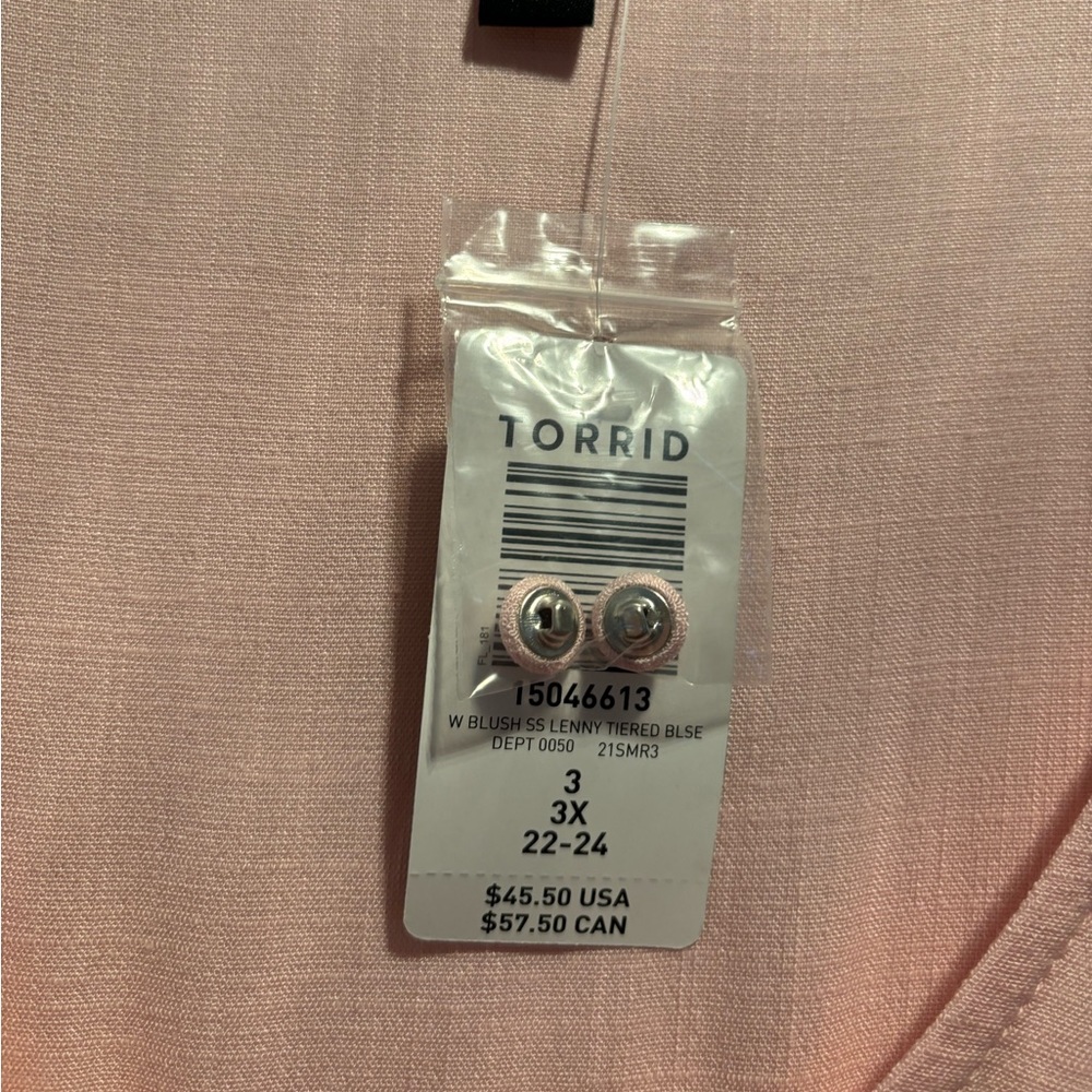 NWT Torrid 3X Top in Baby Pink - Picture 3 of 4